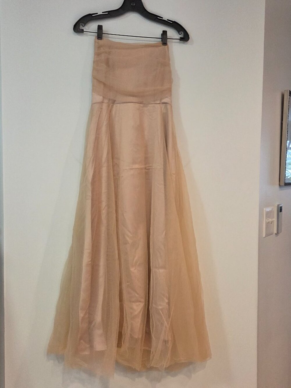 RIHOAS Apricot Open Back Tulle Midi Dress NWT Size S